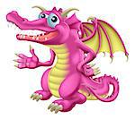 Illustration of a cute happy purple dragon character mascot