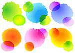set of abstract colorful watercolor splashes, vector design elements