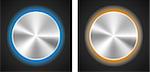 2 Abstract backgrounds with circle metallic inset. Vector illustration