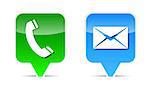 Phone and mail web design elements. Vector illustration