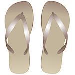 Open slippers for the beach or pool. Vector illustration.
