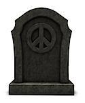 pacific symbol on a gravestone - 3d illustration