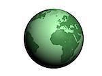 Green Earth globe 3d render ecology related illustration