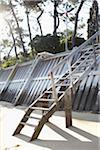 wooden stairs to the beach, Arcachon, Gironde, Aquitaine, France