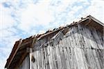 Close up of old wooden shed, Mimizan, Landes, Aquitaine, France