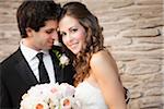 Close-up Portrait of Bride and Groom