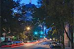 Cars on the road in a city, Berkeley Street, Back Bay, Boston, Massachusetts, USA