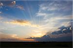 Colorful cloudy sky just before sunset in Kenya, Africa