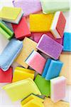 still life of pile of colorful sponges