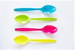 still life of colored spoons