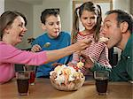 Family eating ice cream together