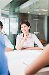 Businesswoman sitting in meeting