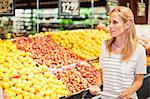 Woman shopping in grocery store