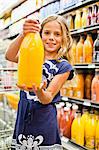 Girl shopping in grocery store