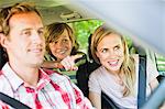 Family riding in car together