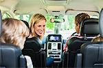 Family riding in car together