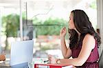 Businesswoman sitting in meeting