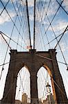 Brooklyn Bridge under blue sky