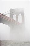 Fog rolling over Brooklyn bridge