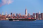 Barge in New York City harbor