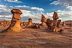 Rock formations in dry landscape