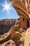 Rock formations in dry desert landscape