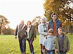 Family walking together in park
