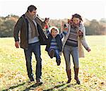 Family walking together in park