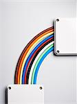 Colorful cords in rainbow shape