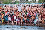 Crowd on ghat at River Ganges, Haridwar, Uttarakhand, India