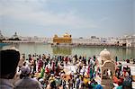 Devotees at a temple, Golden Temple, Amritsar, Punjab, India