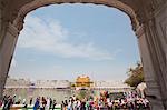 Devotees at a temple, Golden Temple, Amritsar, Punjab, India