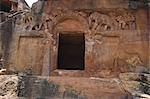 Entrance of an ancient cave, Udayagiri and Khandagiri Caves, Bhubaneswar, Orissa, India