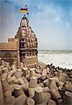 Hindu temple at Dwarka Beach, Dwarka, Gujarat, India