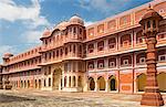 Low angle view of a palace, City Palace, Jaipur, Rajasthan, India