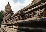 Sculptures on the wall of a temple, Lakshmana Temple, Khajuraho, Chhatarpur District, Madhya Pradesh, India