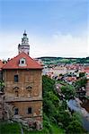 High angle view of a castle, Cesky Krumlov Castle, Cesky Krumlov, South Bohemian Region, Czech Republic