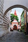 Church in a city, Cesky Krumlov, South Bohemian Region, Czech Republic