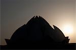 Silhouette of a temple, Lotus Temple, New Delhi, India