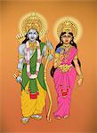 Lord Rama with goddess Sita