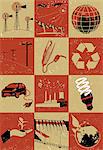 Collage of objects related to environment