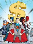 Business super hero with dollar sign