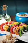 Close-up of grilled vegetable kebab