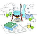 Illustration of medical equipments in laboratory