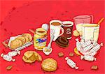 Illustration of cookies and coffee