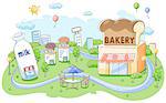 Concept of diary product and bakery