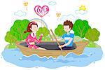 Couple On Rowing Boat