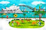 Australia, New South Wales, Sydney, Opera House And Harbor Bridge