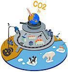 Globe Releasing Carbon Dioxide