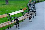 Benches in park. Vienna, Austria.